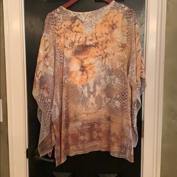 JM collection beautiful floral blouse 2ax - Picture 4 of 5